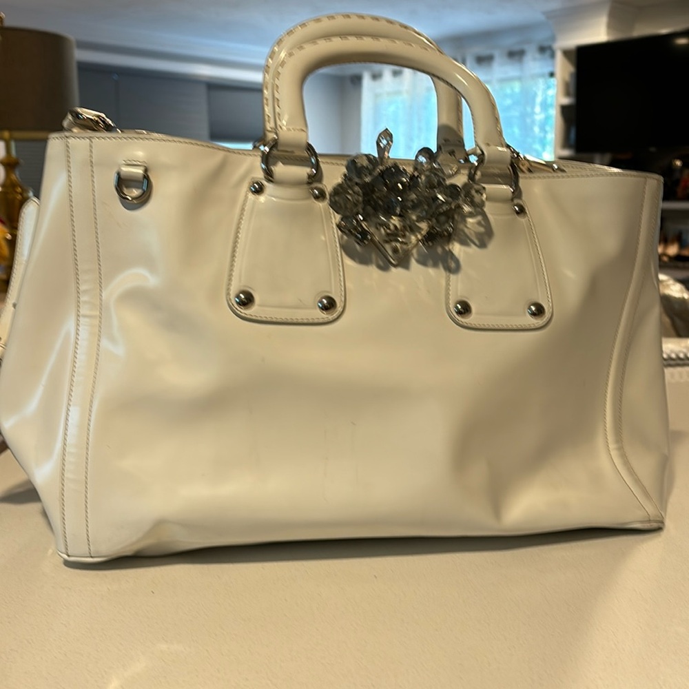 White Large PradaVintage with Crystals